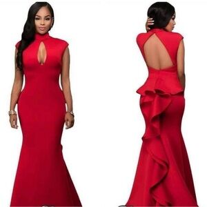 Elegant Red Evening Gown